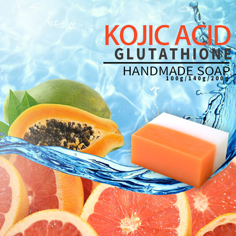 Kojic – savon éclaircissant à l'acide noir foncé, fait à la main, pour la peau, pour le nettoyage en profondeur