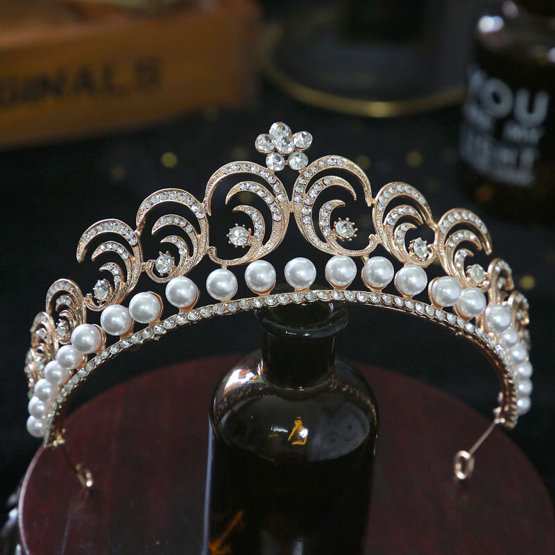 Accessori per capelli da sposa petite perle fiocco testa gioielli zircone