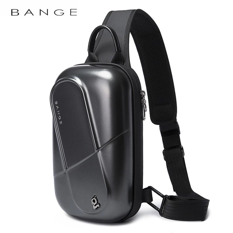 다기능 세련된 남성 방수 슬링 가방, 대용량 하드 쉘 메신저 가슴 가방 충격 보호