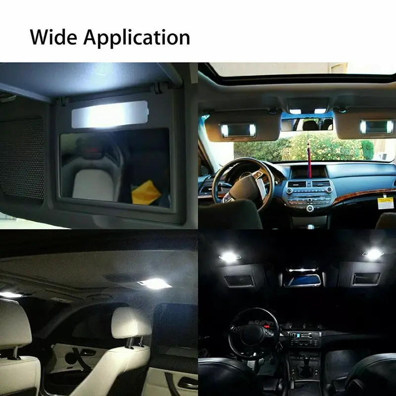 28Pcs 6000K 10W Auto Car Interior LED Light Dome License Plate Mixed Lamp Interior Dome Light Trunk Lamp Parking Bulbs Set