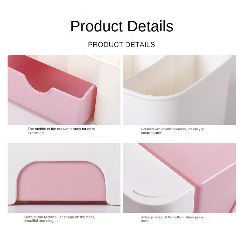 Nail Art Plastic Organizer Container Gel Polish Remover Cleaning Cotton Pad Swab Box Storage Case Accessories Tool Clean Desktop