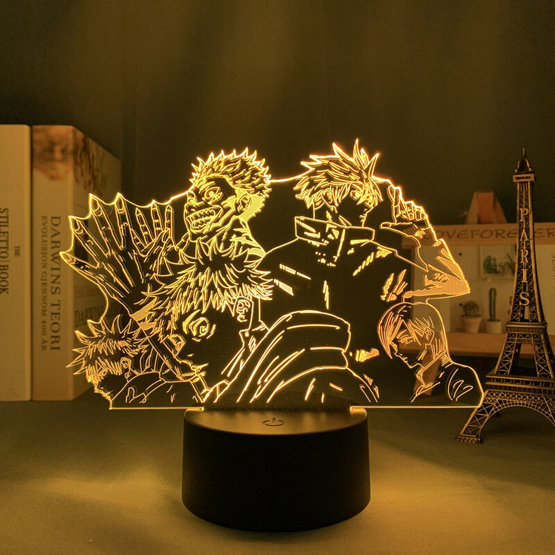 Jujutsu Kaisen Gojo Satoru 3D lampka nocna LED kreatywna dekoracja sypialni ative światło Anime Led oświetlenie do pokoju wystrój dekoracja sypialni