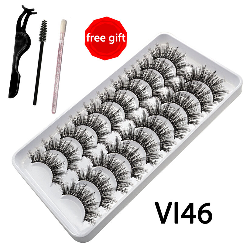 VISIBLE 10Pairs 3D Mink Lashes Wholesale Dramatic Volume Fake Lashes Fluffy Soft Wispy Volume Natural long False Eyelashes