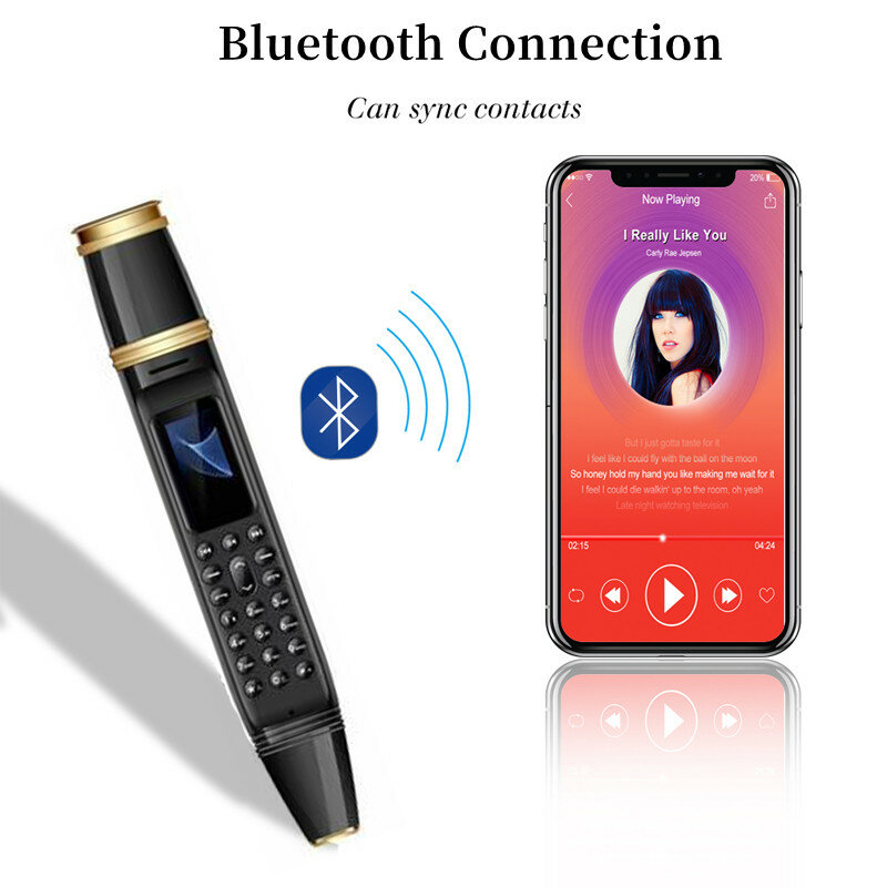 Bm111 caneta mini celular 1800mah 0.06 "tela pequena gsm dupla sim câmera bluetooth dialer telefones celulares caneta de gravação pentphone