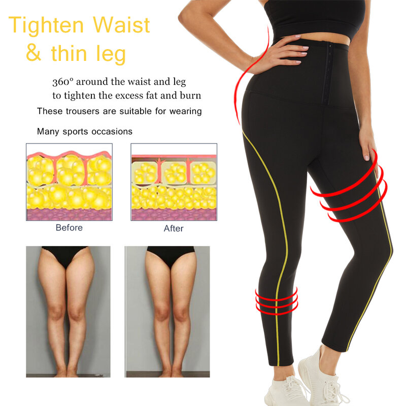 Sexywg cintura trainer calças de suor mulheres cintura alta sauna calças para perda de peso neoprene emagrecimento calças de treino queima de gordura