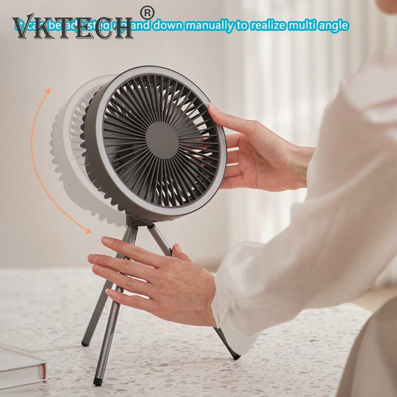 Multifuncional mini ventilador usb recarregável portátil ventiladores eletrodomésticos ventilador de teto ao ar livre luz led 4000/10000mah elétrico-ventilador