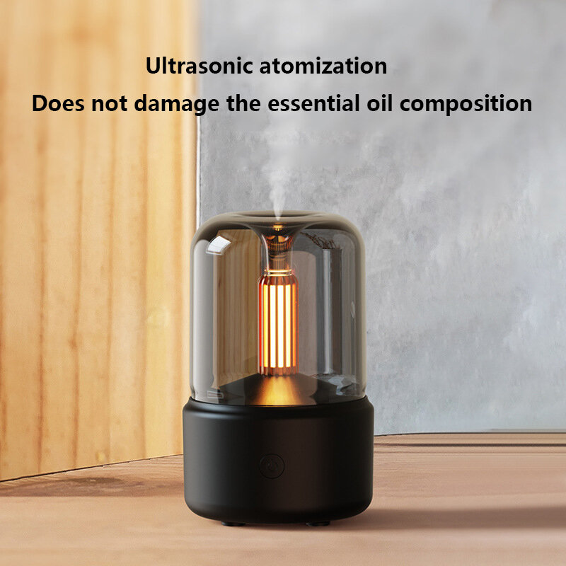 Xiaomi Candlelight Aroma Diffuser Portable 120ml Electric USB Air Humidifier Cool Mist Maker Fogger 8-12 Hours with Night Light