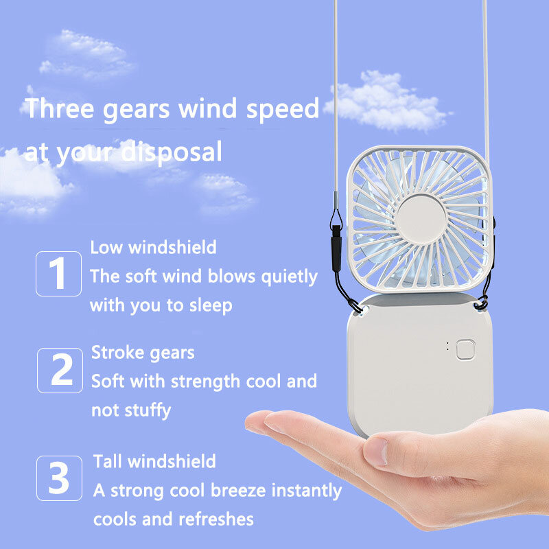 Xiaomi-ventilador de cuello colgante con Banco de energía, Mini aire acondicionado portátil plegable, USB, de escritorio, multifunción
