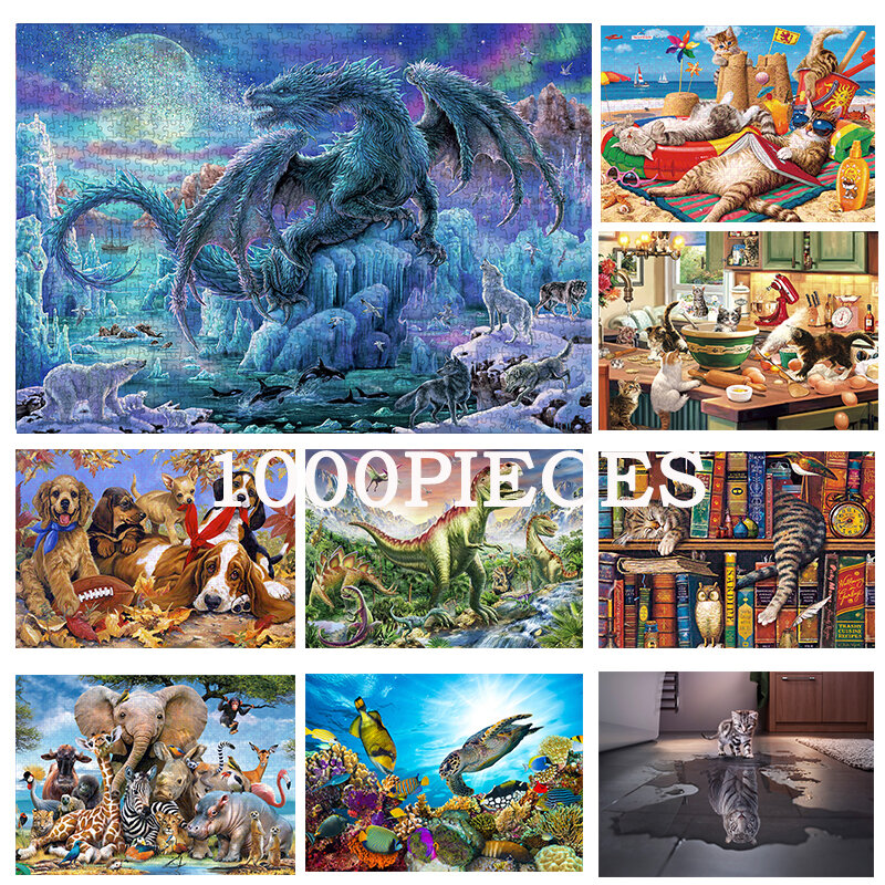 The world of animals series Jigsaw Puzzles 1000 pieces educational toys for children 3D Puzzle Gift Interactive Games