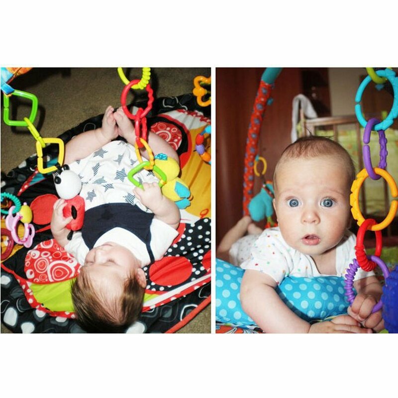 24 Buah Bayi Teether BPA Gratis Kunyah Gigi Pelangi Geraham Rantai Cincin Mainan Bayi Awal Pengembangan Mainan