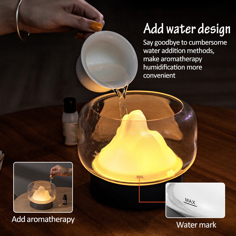 400ML rozpylacz zapachów domowych z ciepłą i kolorową lampą LED USB elektryczny ultradźwiękowy do samochodu Home Office nawilżacz z funkcją aromaterapii