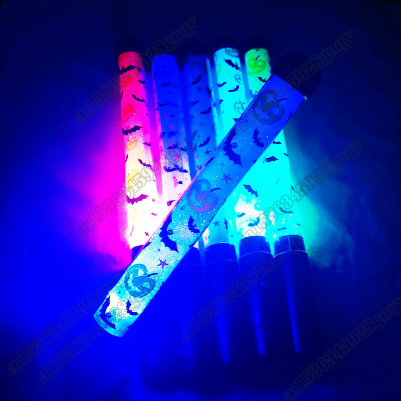 5/10/20Pcs 글로우 스틱 할로윈 다채로운 LED 빛 스틱 응원 튜브 어두운 웨딩 파티 호의 장난감