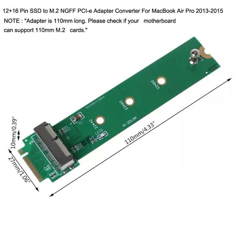 Alta Qualidade Para MacBook Air Pro 12 + 16 Pinos SSD Para Computador PC PCI-e Adaptador de Cartão M.2 Key M (NGFF) Acessórios Converte H9Z4