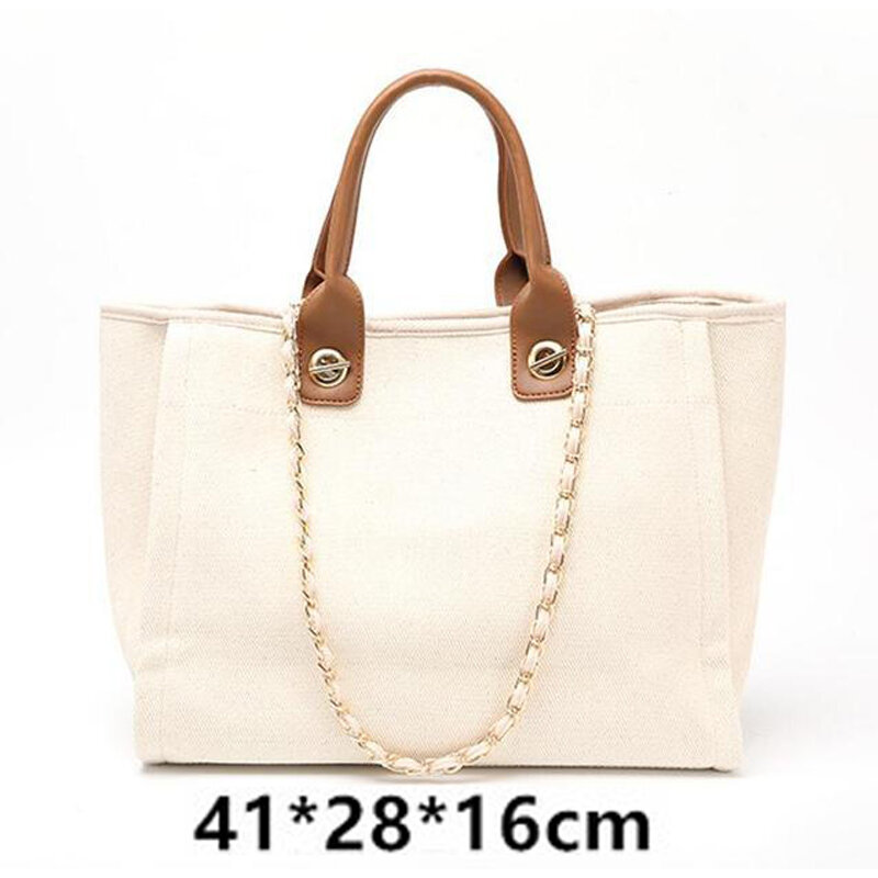 C Xiang C – sacs à main en toile pour femmes, fourre-tout de bonne qualité, grande capacité, chaîne, épaule, mode décontractée