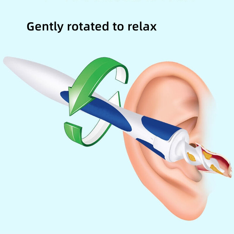 Pembersih Telinga Pembersih Kotoran Telinga 360 ° Spiral Set Alat Pijat Telinga dengan 16 Ujung Pengganti Alat Pembersih Saluran Telinga Perawatan Kesehatan