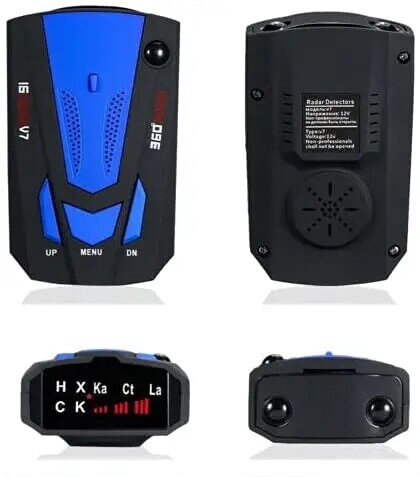 Detector de Radar de coche, dispositivo con pantalla LED de 16 bandas, alerta de voz de velocidad V7, 360 grados, inglés y ruso