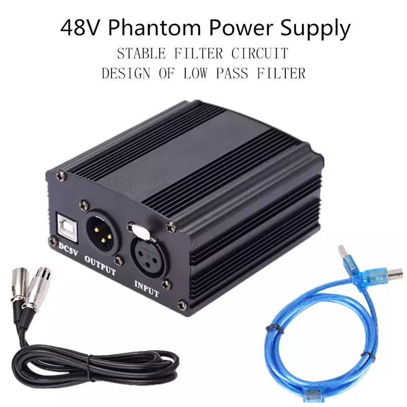 Adattatore di alimentazione Phantom cavo XLR per microfono a condensatore Studio registrazione alimentazione Phantom per microfono a condensatore BM 800