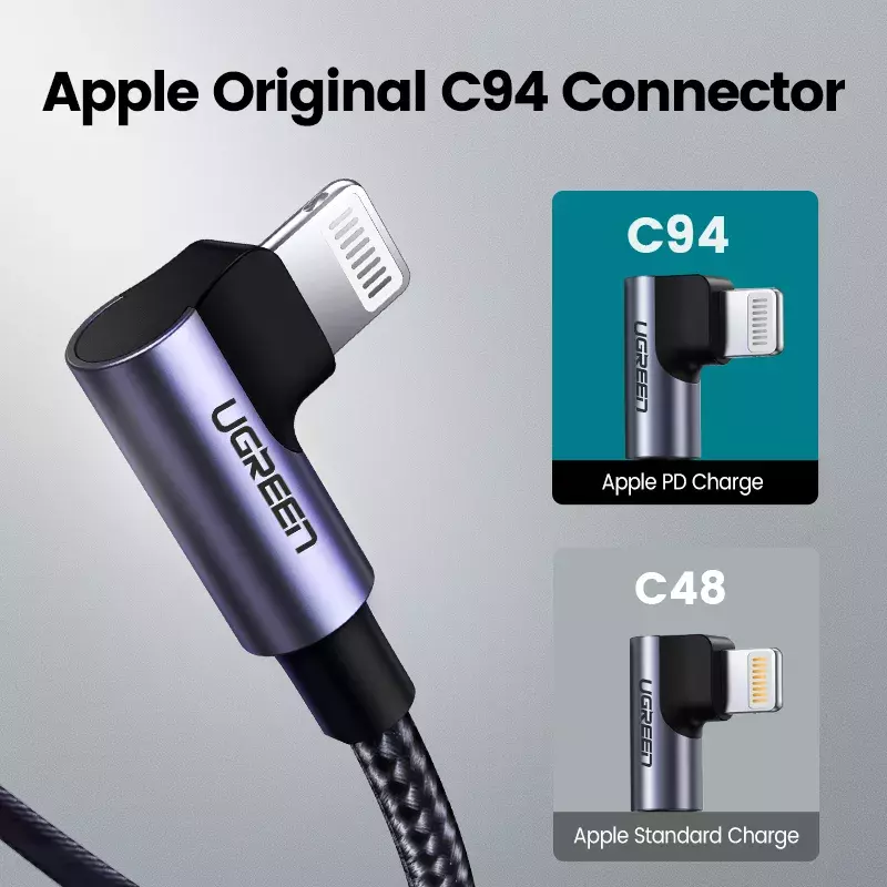 U-green MFi USB C Ke Kabel Lightning untuk iPhone 13 12 Pro Max PD18W 20W Kabel Data Pengisi Daya Cepat USB PD Kabel Pengisi Daya untuk Macbook