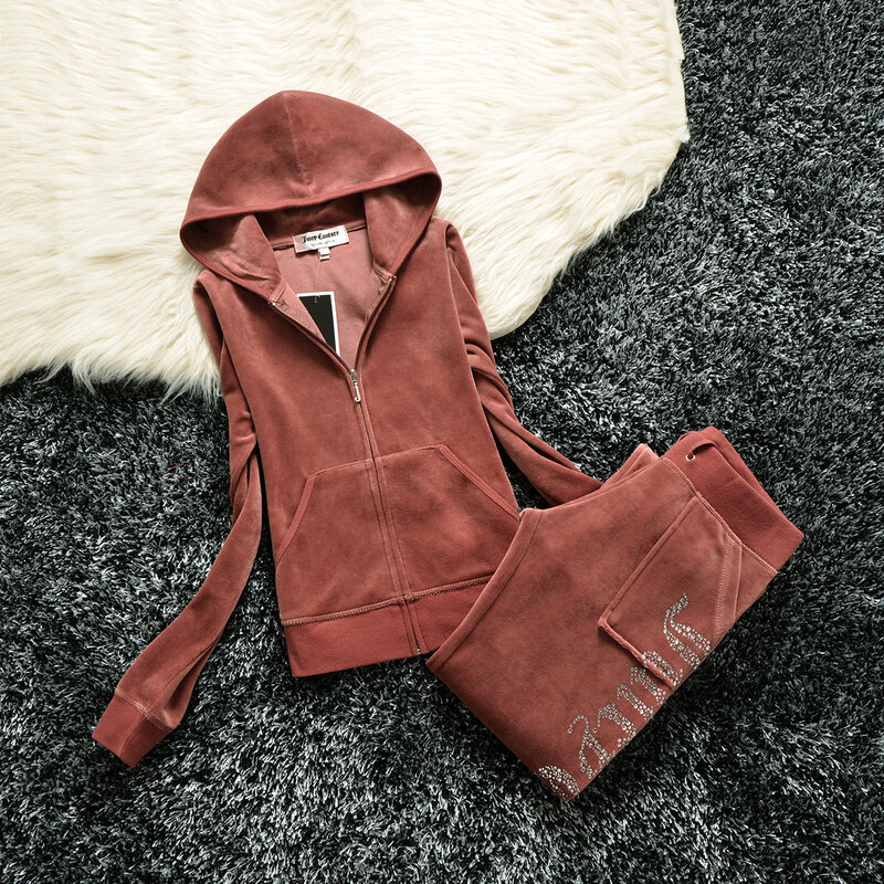 Spring/summer Juicy Coutoure Tracksuit Brand Velvet Fabric Tracksuits Fleece 2 Piece Set Suits Shorts Sets Fat Sister Sportswear