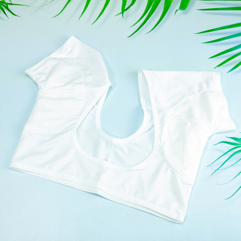 Coussinet Anti-transpiration en forme de T-shirt pour femmes, 1 pièce, tampons sous-aisselles réutilisables, lavables, déodorant absorbant de parfum
