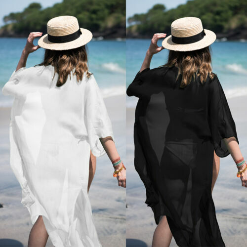 2022 Cover-Ups Vrouwen Solid Beachwear Korte Mouw Losse Vrouwelijke Badmode Badmode Zomer Dames Strand Jurk Cover Up Jurk