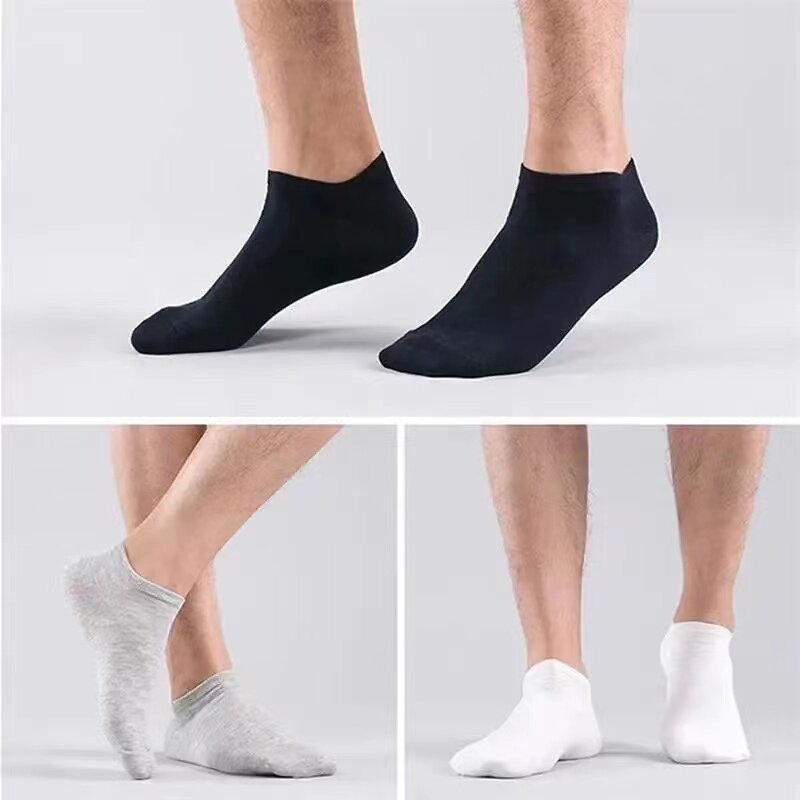 Calcetines tobilleros transpirables para hombre, calcetín informal de negocios, Color sólido, cómodo, de tela suave, clásicos, 30 pares