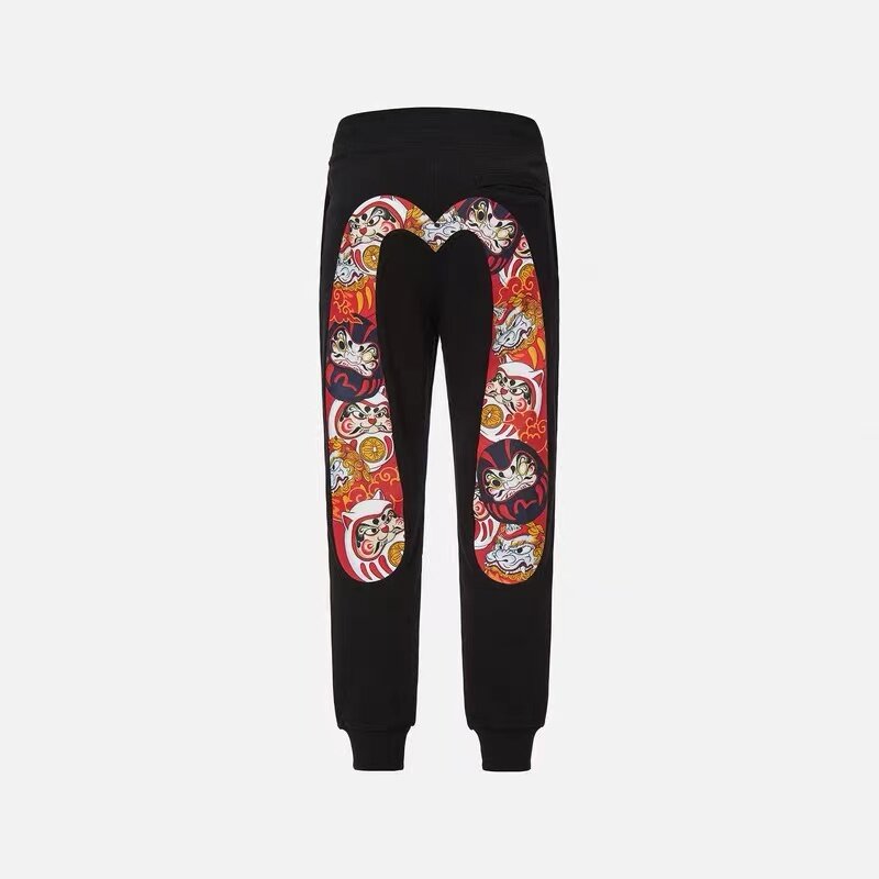 Pantalon décontracté pour homme, survêtement imprimé M, automne hiver, coton, Long, sport, rétro, Style japonais