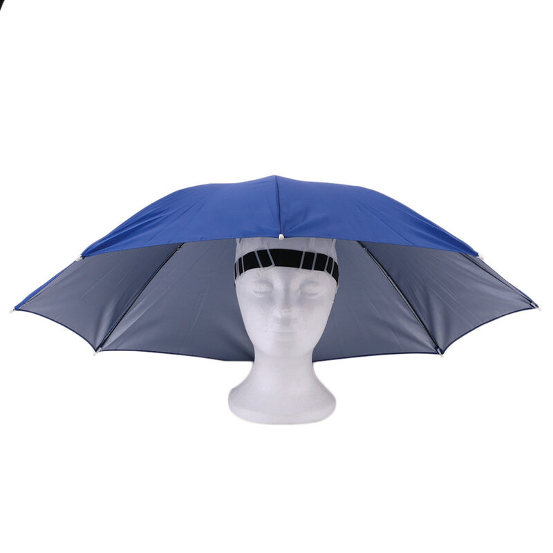 69 سنتيمتر طوي قبعة مظلة رئيس قبعة النساء الرجال مظلة الصيد التنزه رئيس القبعات أغطية الرأس الأيدي الحرة مظلة للرياضة في الهواء الطلق