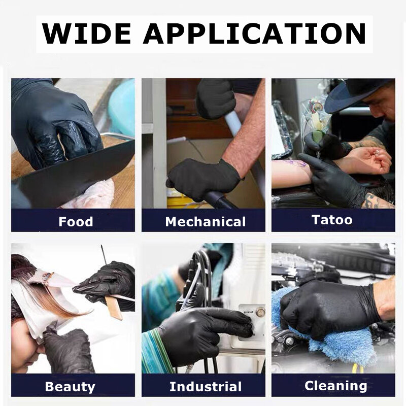 Jednorazowe rękawice nitrylowe wielofunkcyjne wodoodporne olejoodporne antystatyczne kuchnia sprzątanie domu tatuaż ogrodnictwo narzędzia do naprawy samochodu