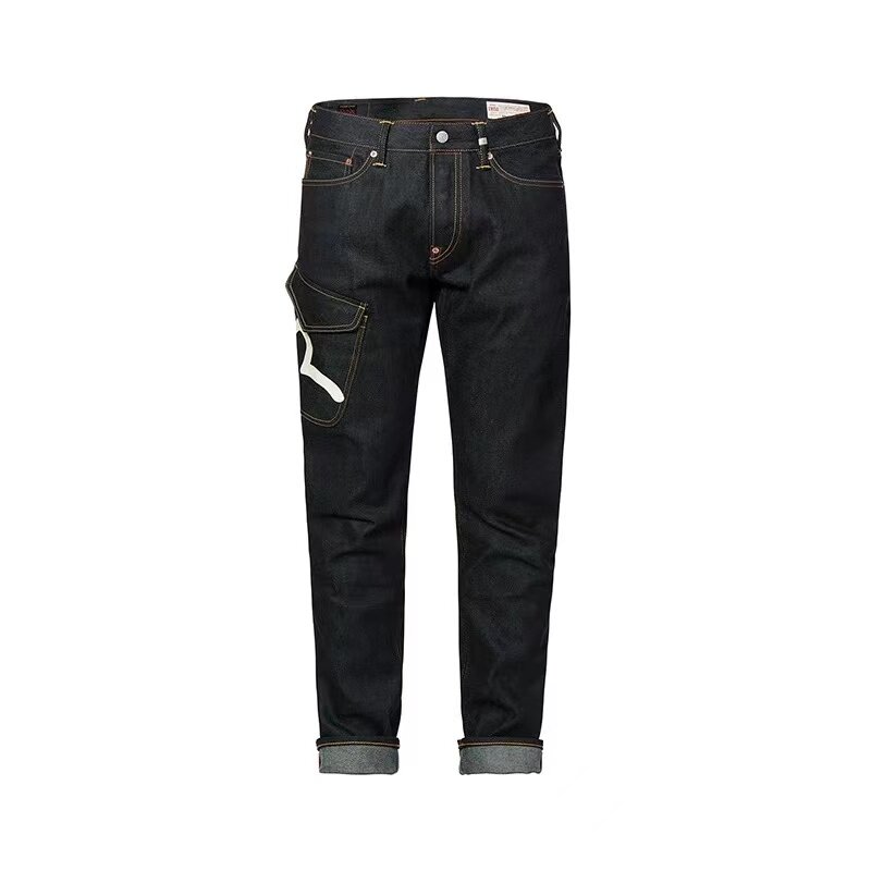 Moda nova marca m padrão de impressão japão estilo novo masculino pequeno gaivota impressão jeans alta qualidade jeans hip hop longo