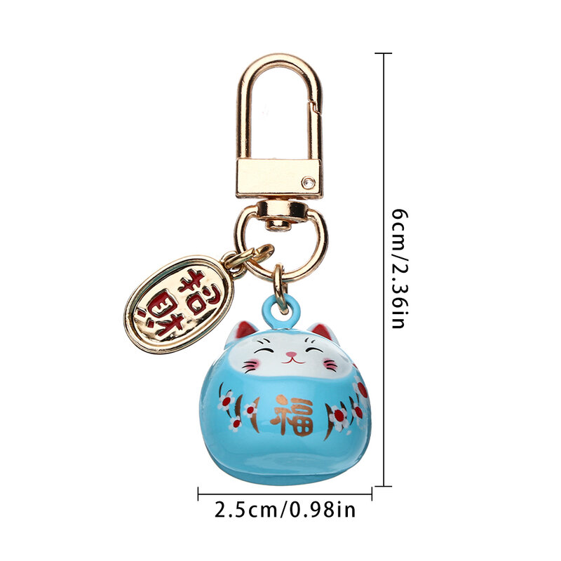 Lucky Cat Keychains Bag Charm Bag OrnamentsJapanese Style Cartoon Keychain Pendant Keyring Cute Key Chains Car Pendant Gifts
