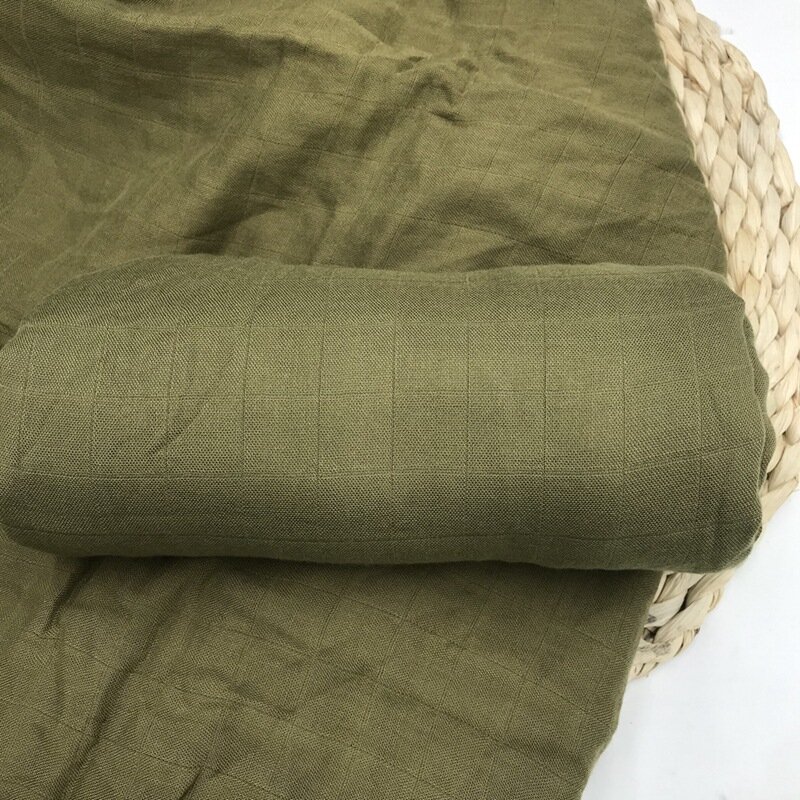 Manta de muselina de 120x120cm, 70% algodón de bambú, envoltura de gasa de baño de 2 capas, saco de dormir, cubierta de cochecito, pañal de tela