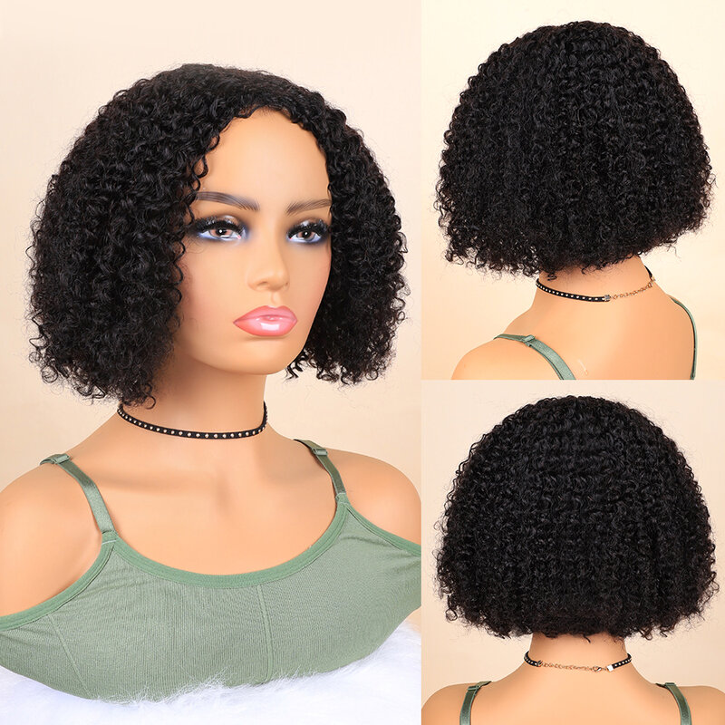 Bob Curly Human Hair Wigs For Women Human Hair Glueless Wig Human Hair Ready to Wear No Lace Brazilian Wigs On Sale Human Hair