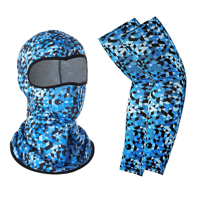 Camuflagem tático balaclava máscara facial completa cs wargame exército caça ciclismo equitação ao ar livre capa máscara de proteção solar manga