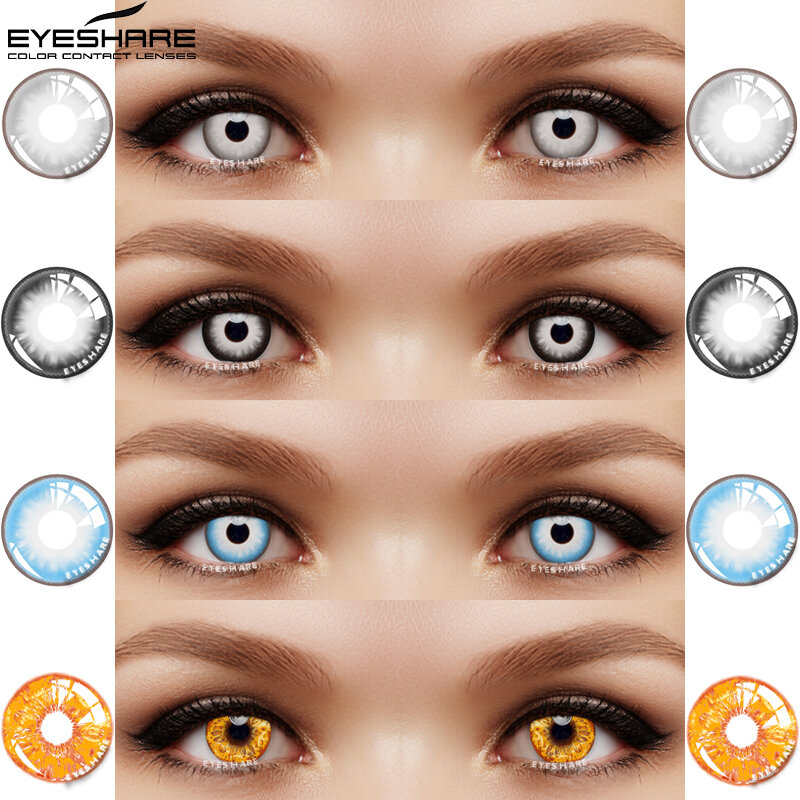 1 пара цветных контактных линз EYESHARE для косплея на Хэллоуин, линзы для глаз синего, черного цветов, линзы ed аниме, ежегодные контакты для макияжа