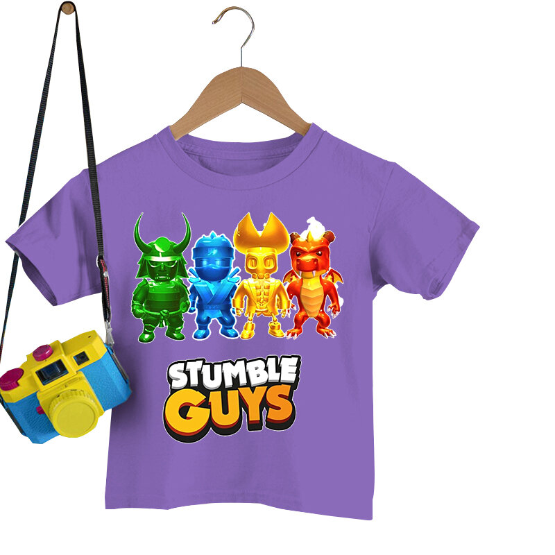Kaus Pria Tersandung Atasan Hewan Kartun Anak Laki-laki Perempuan Pakaian Anak-anak Mode Kasual Kaus Anak-anak Permainan Tersandung Harajuku