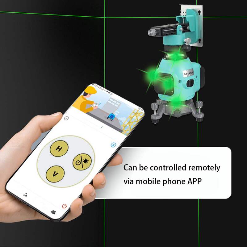 APP Control 16 Lines 4D Laser Level Self-Leveling 360 Horizontal And Vertical Super Powerful Green Laser Level With 2 Battery