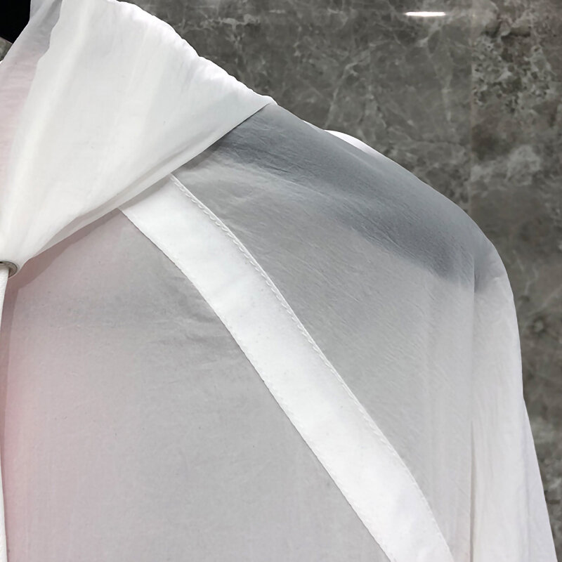 TB THOM – veste d'été coupe-vent pour hommes, chemise de marque à la mode, rayures verticales à 4 barres, manteaux de protection solaire à capuche Uv à séchage rapide