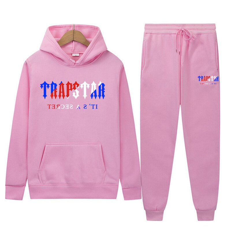 New Tracksuit Men Female Warmth Two Pieces Set  Loose Hoodies Printing Sweatshirt+Pants Suit Hoody Sportswear Couple Outfit