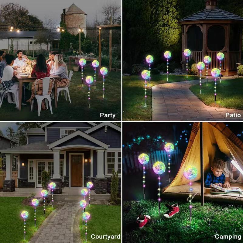Lampes de jardin solaires à LED multicolores, décoration étanche extérieure, fleurs de pissenlit, IP65, jardin, pelouse, cour, mariage