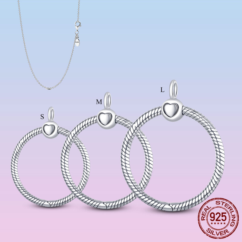 Minimalisme 925 Perak Murni O Liontin O Jimat Cocok Asli Pandora Kalung DIY untuk Wanita Perhiasan Hadiah Ulang Tahun