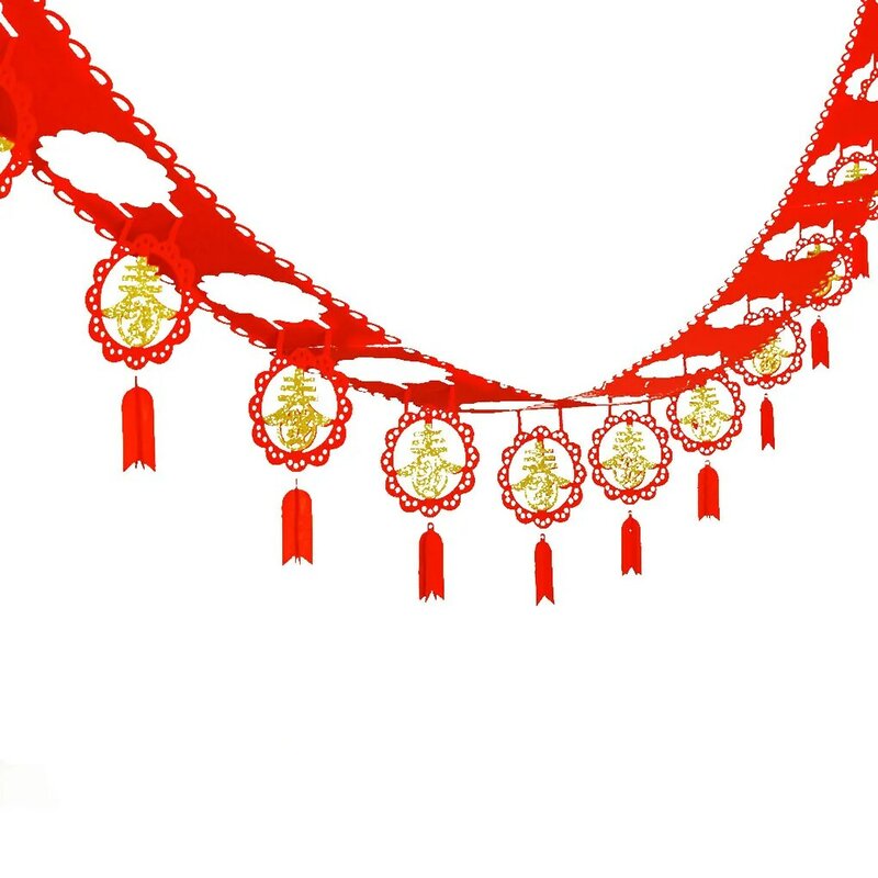 Fu Garland Banner Pendurado Lanternas Ano Novo Chinês Decoração Define Festival Primavera Decoração Restaurante Decorações