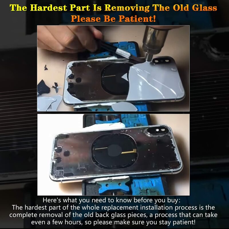 Per iPhone XS coperchio della batteria sostituzione del pannello posteriore in vetro nuova alta qualità con alloggiamento del Logo parti in vetro posteriore con foro grande