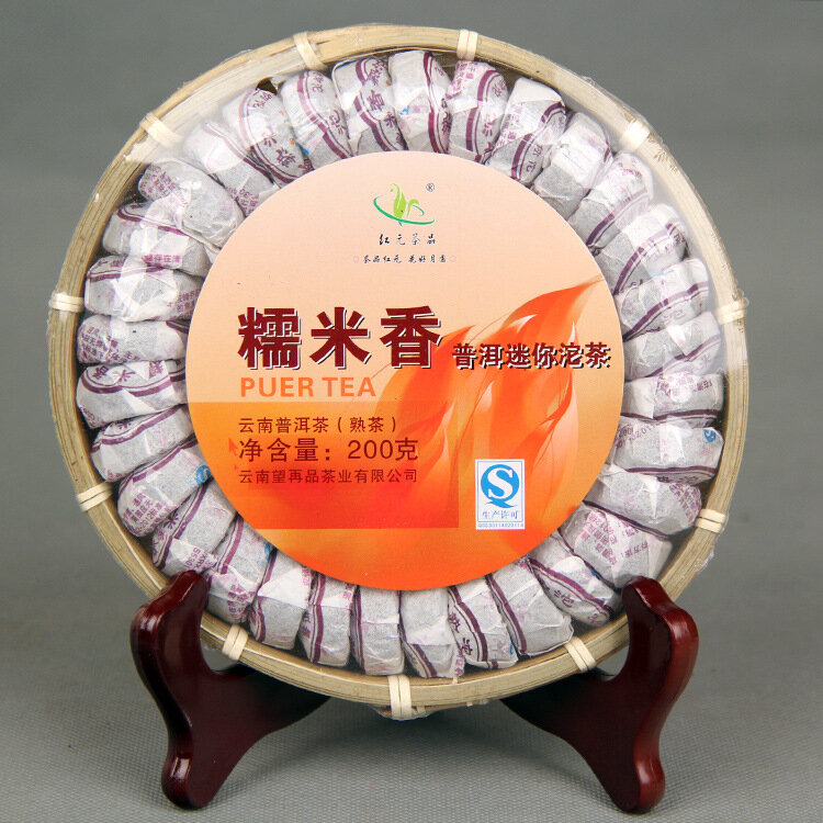 China yunnan xiaotuo chá maduro chá glutinoso perfumado puer para a saúde cha noteapot200g