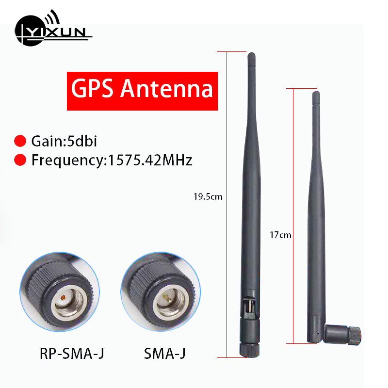 Antena externa dobrável passiva da vara da colagem de gps 1575.42mhz 5dbi relação fêmea masculina SMA-J conector do ganho alto de sma RP-SMA-J