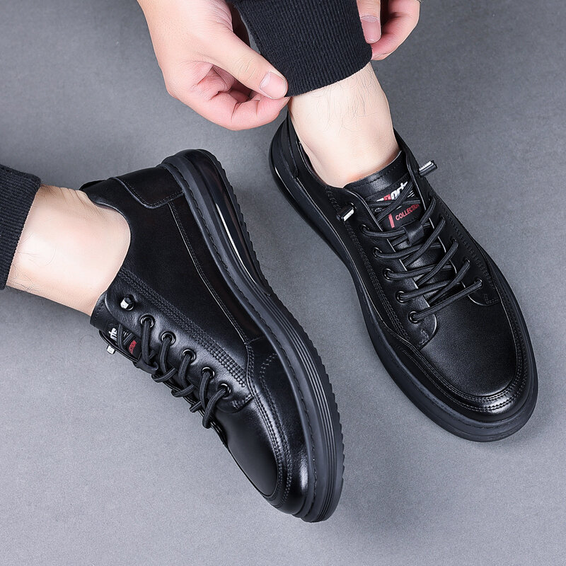 Men's Leather Casual Shoes Brand Autumn New Fashion Sneakers Men Oxfords Adult Male Flats Shoes Outdoor Sneaker for Men %