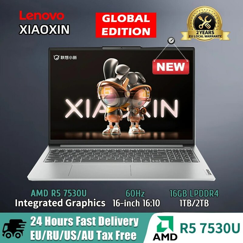 Lenovo Xiaoxin 16 Laptop 2023 Amd Ryzen 5 7530U 16-Inch 16Gb Ram 512Gb/1Tb/2Tb Ssd Geïntegreerde Grafische Notebook Computer Pc