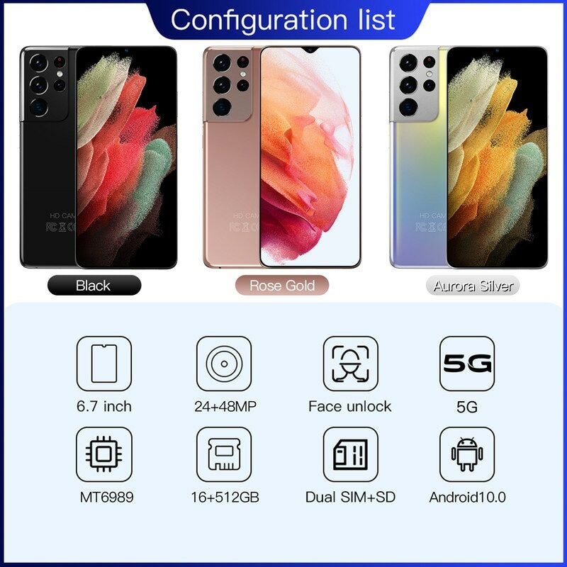 Teléfono Inteligente Galaxy S21 Ultra 5G, Newtwrok, versión Global, 6,7 pulgadas, 16GB de RAM, 512GB de ROM, batería de 6800mAh, Android