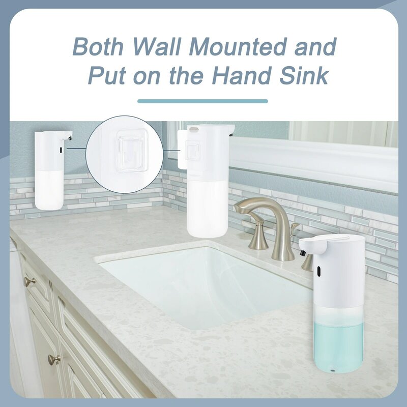 Automatic Liquid Soap Dispenser USB Rechargeable Foaming Touchless Hand Free Portable Foam Soap Dispenser for Bathroom Kitchen