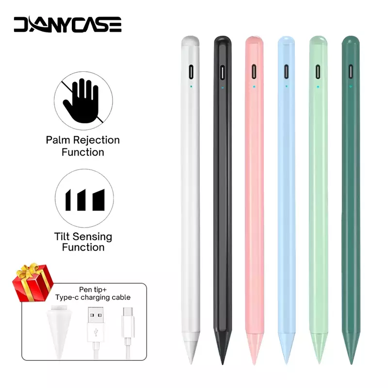 Para ipad lápis com inclinação de rejeição de palma, caneta stylus para apple pencil 2 1 ipad caneta pro 11 12.9 ar 4 7th 8th mini 5 para apple caneta